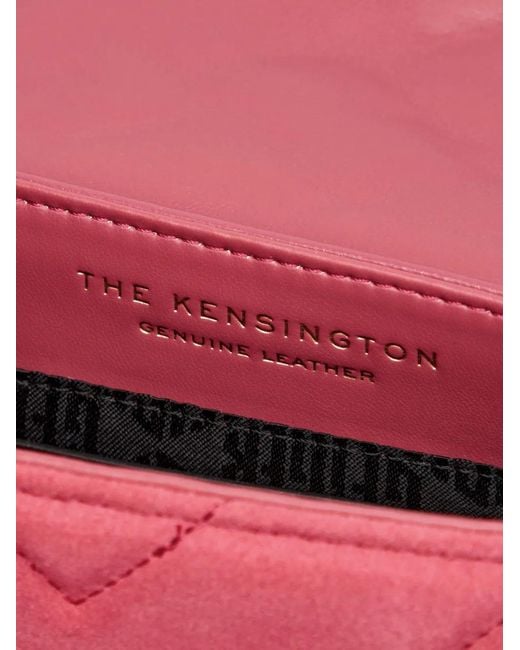 Kurt Geiger Red Kensington Quilted Suede Shoulder Bag