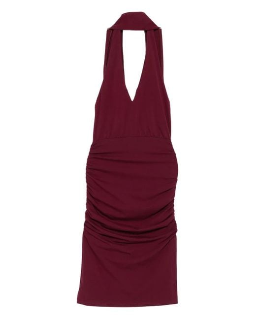 ROWEN ROSE Red V-Neck Draped Mini Dress