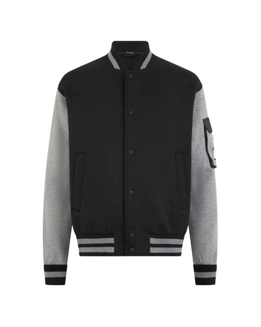 Herno Black Sleeve-Pocket Bomber Jacket for men