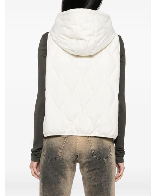 N.Peal Cashmere フーデッド パデッドベスト Natural