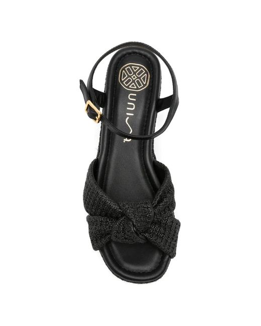 Unisa Black Kasidi Knot-Detail Sandals
