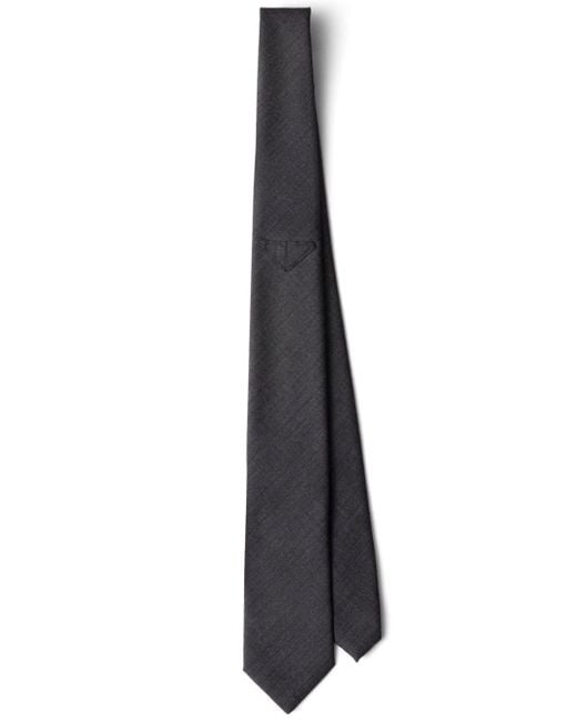 Prada Gray Wool Tie for men