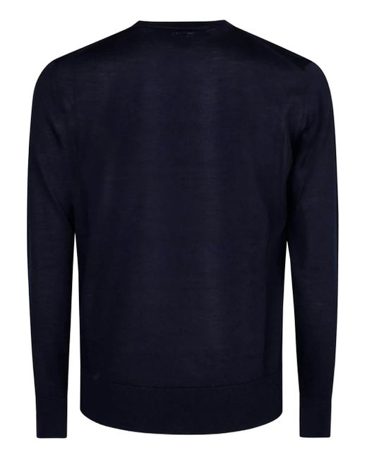 Alpha Industries Blue V-Neck Wool Sweater for men
