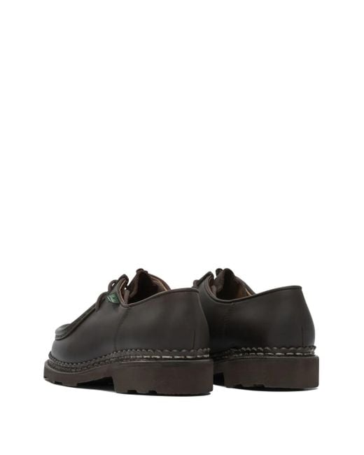 Paraboot Black Leather Lace-Up Loafers for men