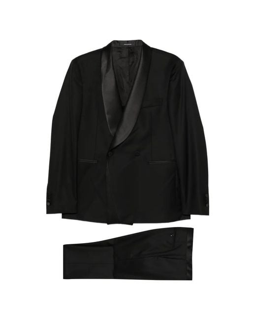 Tagliatore Black Shawl-Collar Suit for men