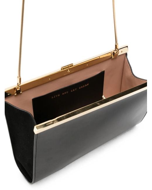 Alberta Ferretti White Logo-Engraved Clutch Bag