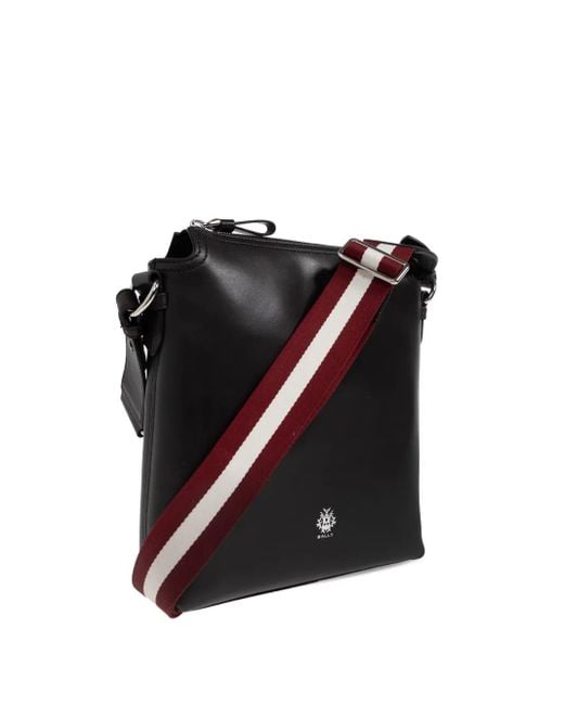 Bally Black Ray Leather Messenger Bag for men