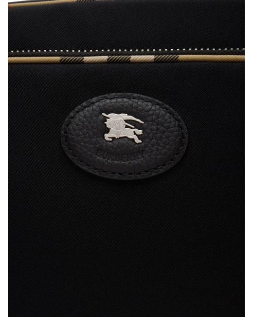 Burberry Black Check-Trim Crossbody Bag for men