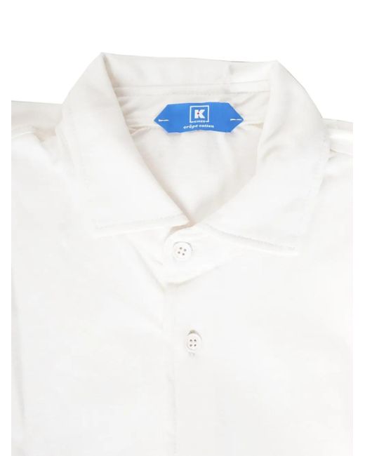 Kiton White Capri Long-Sleeve Button-Up Shirt for men