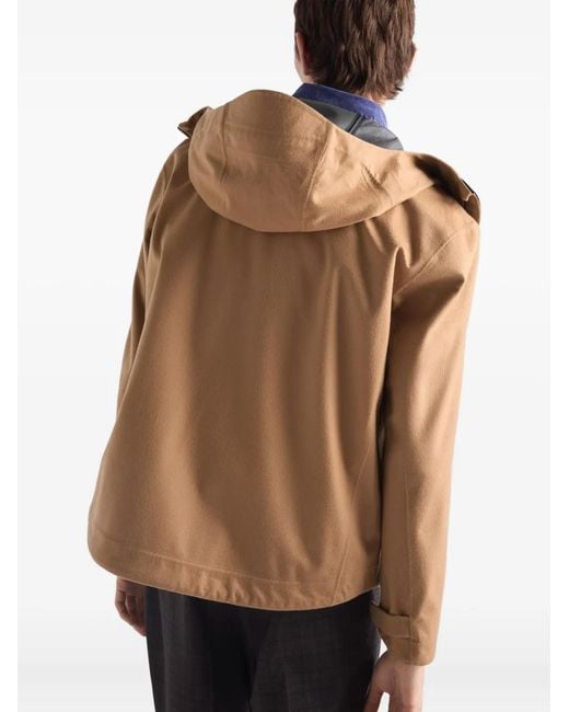 Prada Kasjmier Jack Met Rits En Capuchon in het Natural voor heren