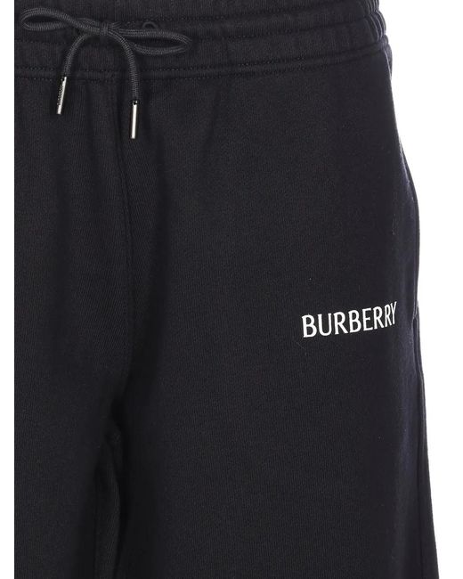 Burberry Blue Embroidered Logo-Detail Track Pants