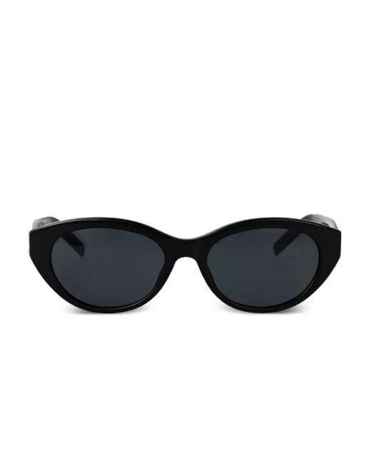 Occhiali Da Sole Con Placca Logo di Saint Laurent in Black