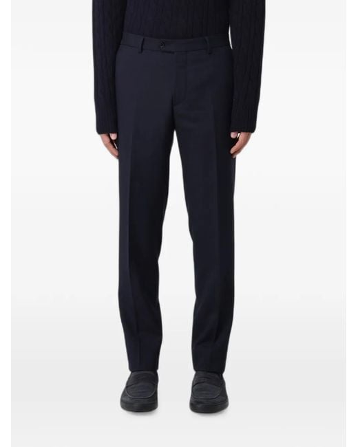 Fay Blue Virgin Wool Tailored Trousers for men