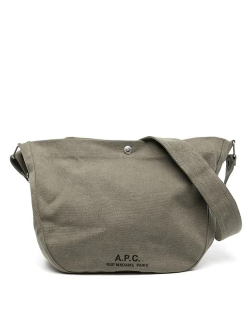 A.P.C. Gray Logo-Print Tote Bag