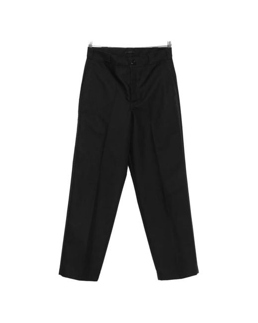 Prada Black Logo-Plaque Trousers for men
