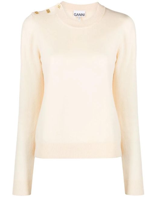Ganni Natural Mix Merino-Cashmere Jumper