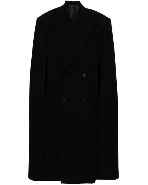 Wardrobe NYC Black Double-breasted Wool Cape