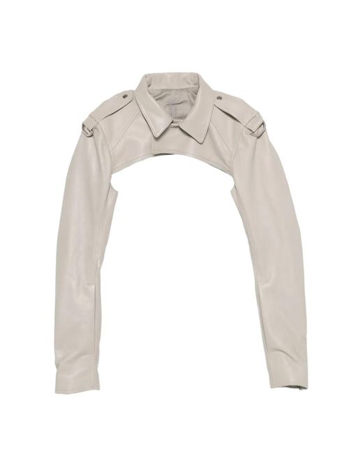 Rick Owens ホワイトレザージャケット Rick Owens Microbiker レザージャケット ホワイト | Lyst