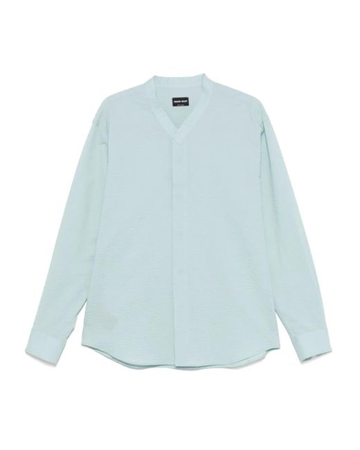 Giorgio Armani Blue Textured Shirt for men