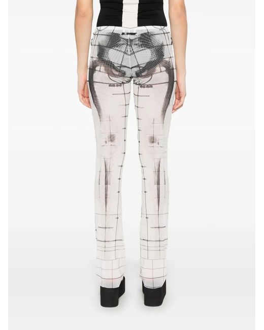 Jean Paul Gaultier White Squeletor-Print Trousers