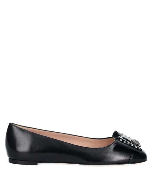 Bally Black B-Bow Ballerinas
