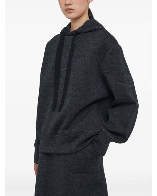Jil Sander Blue Wool Hoodie