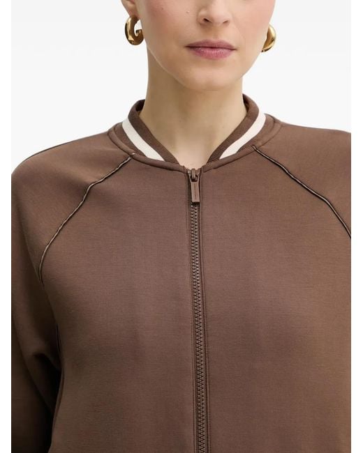 ARMANI EXCHANGE Brown Embroidered-Logo Zip-Up Sweatshirt