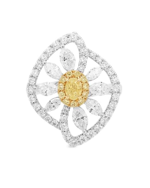 HYT Jewelry ダイヤモンド リング 18kホワイトゴールド&イエローゴールド White