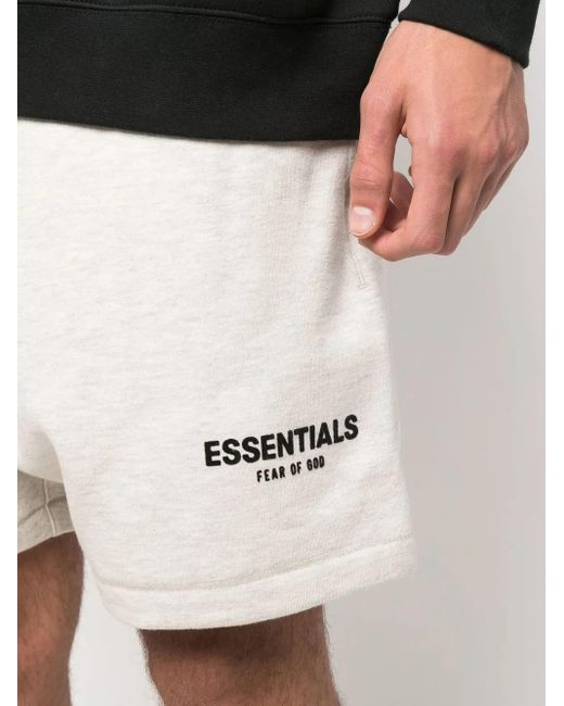 Fear Of God White Logo-Print Drawstring Track Shorts for men