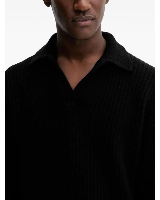 Filippa K Black Ribbed Sweater for men