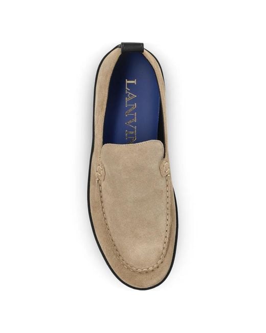 Lanvin White Suede Slip-On Loafers for men