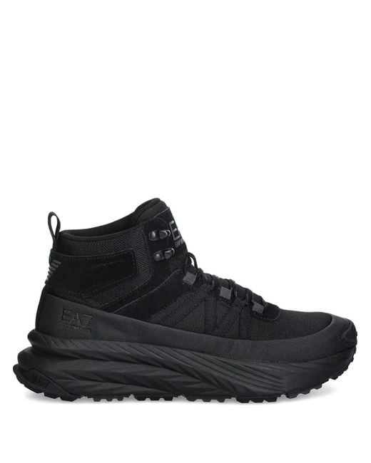 EA7 Black Baskets Montantes À Lacets