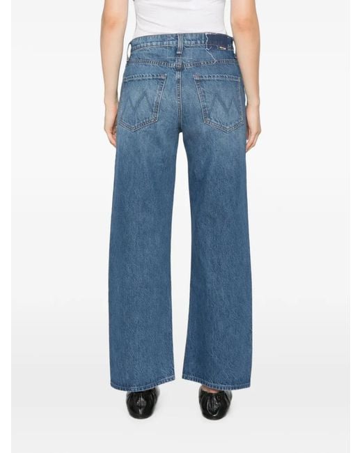 Mother Blue Five-Pocket Jeans