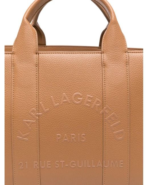 Karl Lagerfeld ロゴエンボス ハンドバッグ Brown