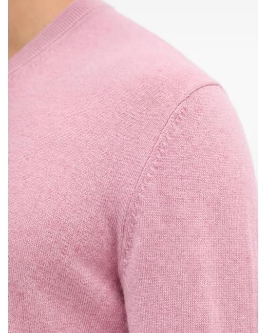 Benetton Pink V-Neck Sweatshirt for men