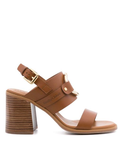 See By Chloé Brown Slingback Leather Sandals