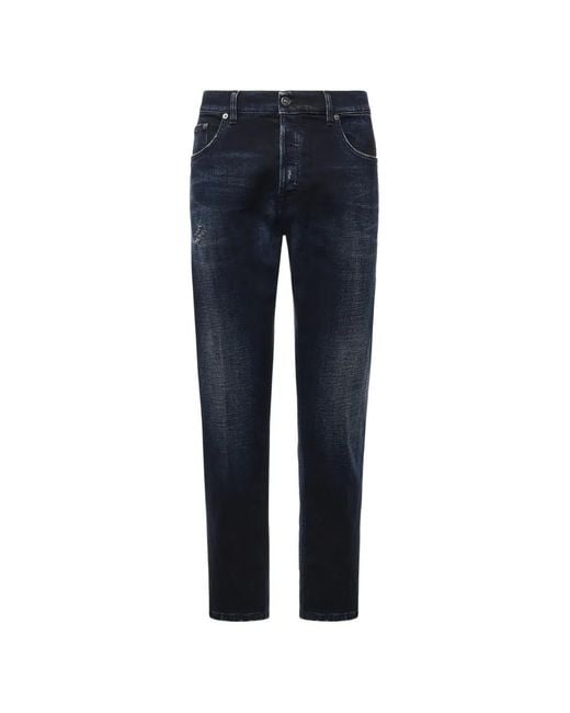 Dondup Blue Faded Distressed Jeans for men