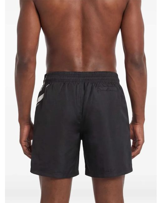 Philipp Plein Black Short De Bain À Logo for men