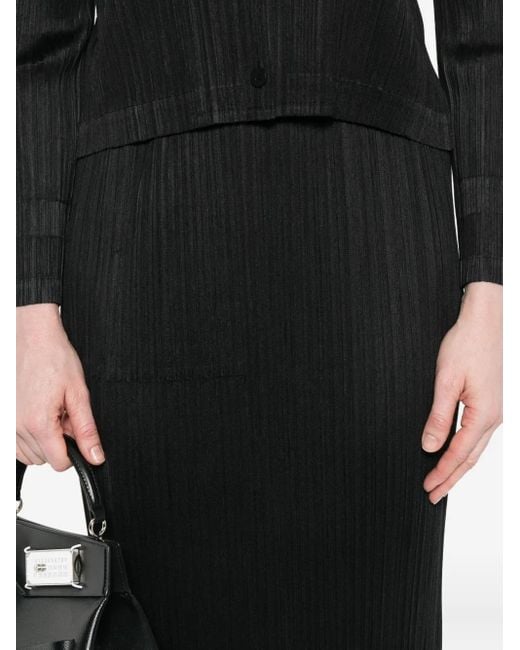 Pleats Please Issey Miyake Black Midirock Mit Falten