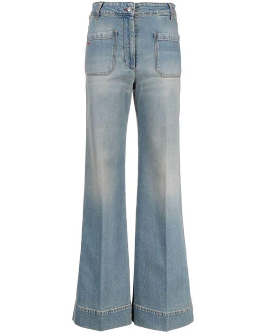 Victoria Beckham Flared Jeans in het Blue