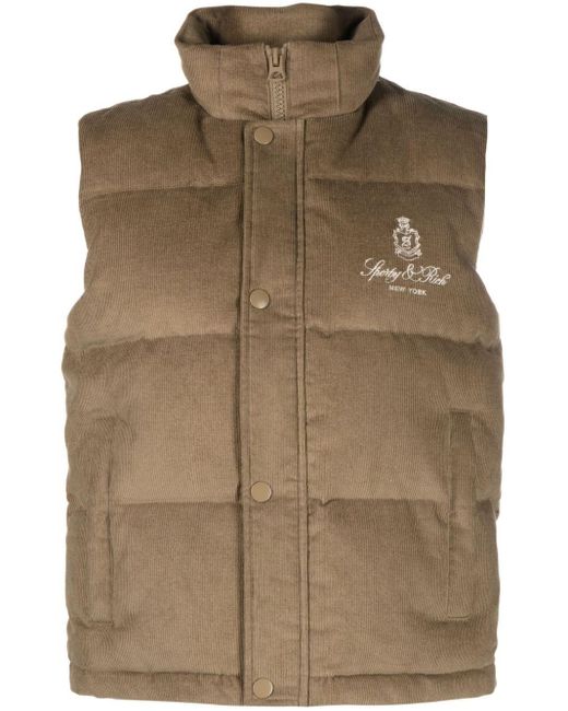 Sporty & Rich Brown Vendome Corduroy Puffer Vest