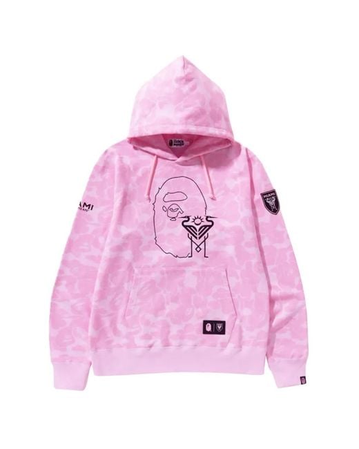 A Bathing Ape Pink X Bape Inter Miami Cf Camo Hoodie for men