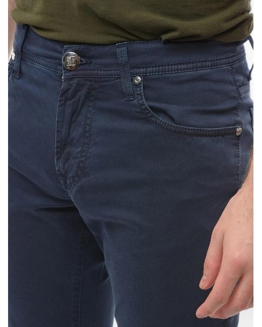 Corneliani Blue Logo-Patch Straight-Leg Jeans for men