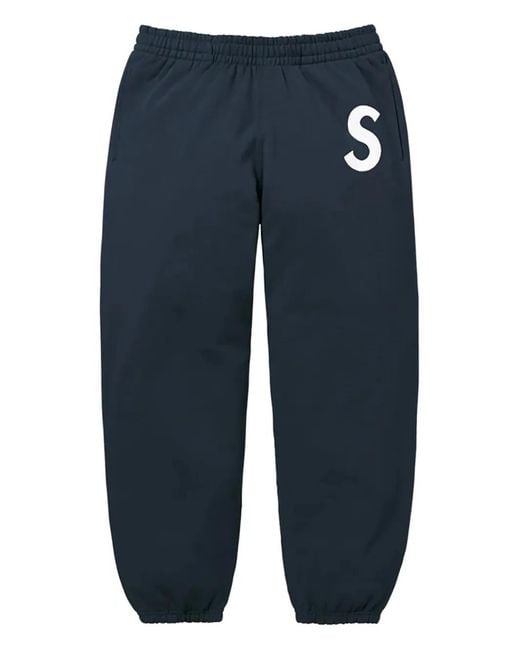 Pantalones de chándal con logo Supreme de hombre de color Blue