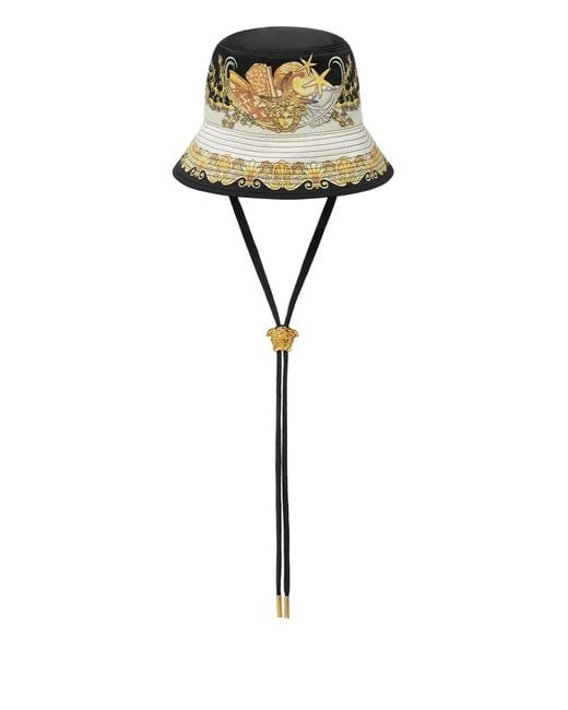 Versace White Coral Theatre Bucket Hat for men