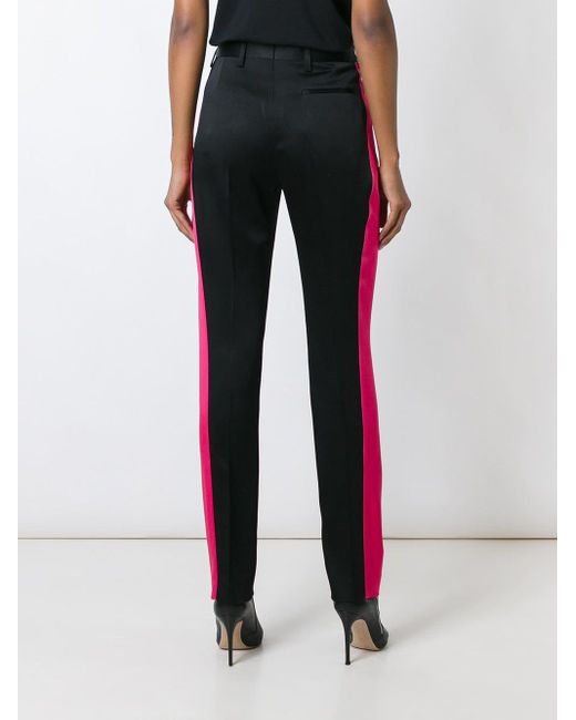 black side stripe trousers
