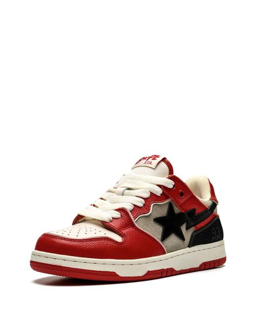 A Bathing Ape Red Sk8 Sta #1 Sneakers