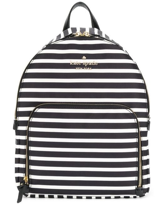 Kate Spade Striped Backpack in Black | Lyst