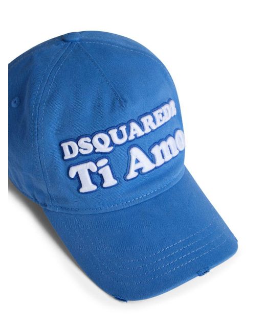 DSquared² Blue Logo-embroidered Baseball Hat for men