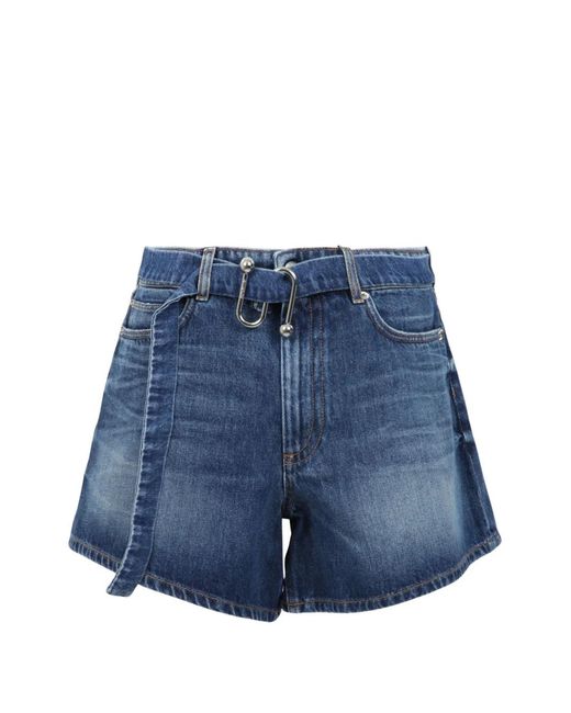 Sportmax Blue Belted Denim Shorts